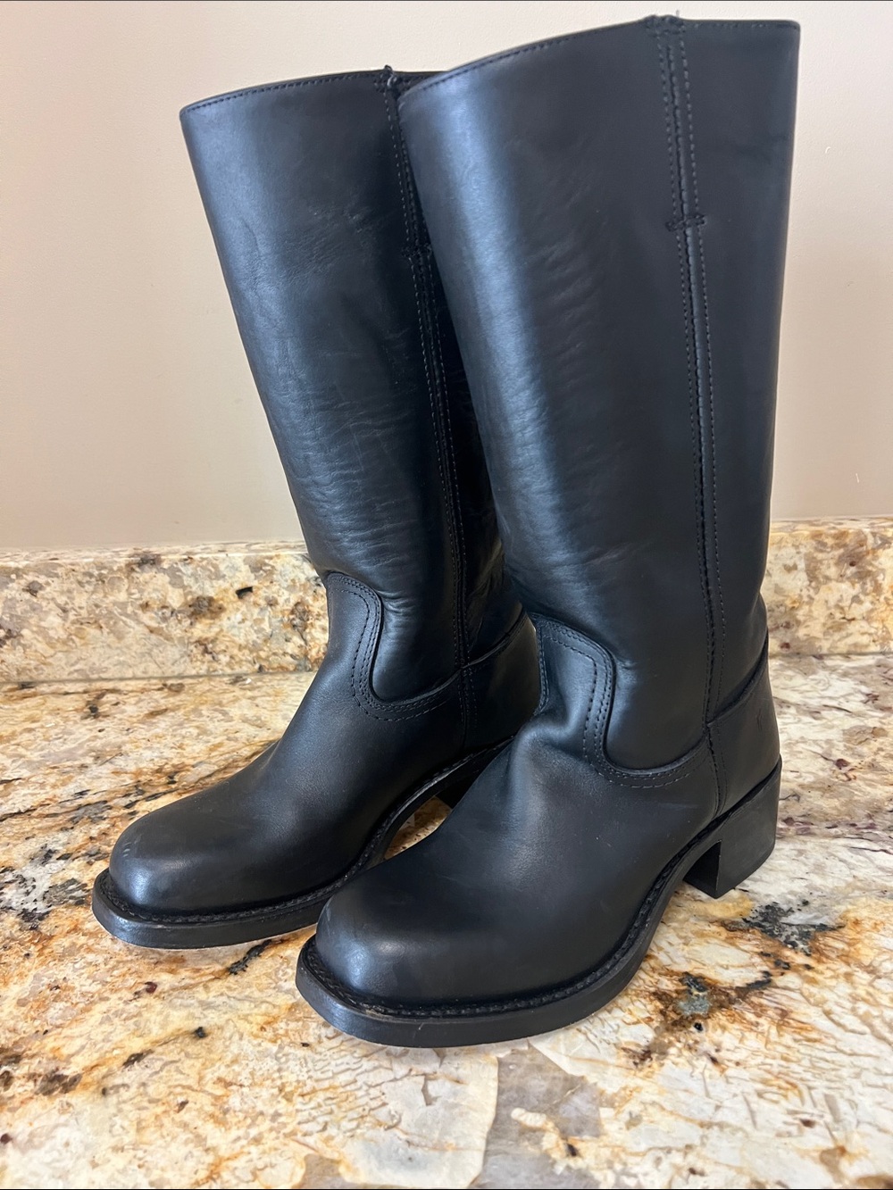 Women’s Frye Campus Tall Black Leather Pull-On Boots